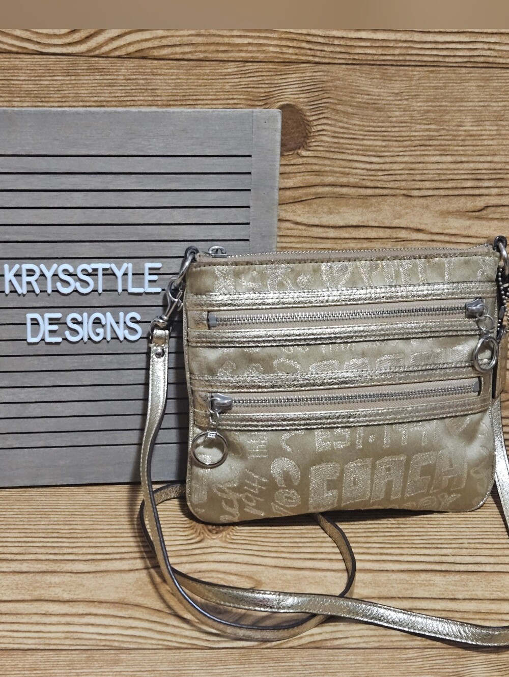 Coach Poppy Vintage Crossbody Gold